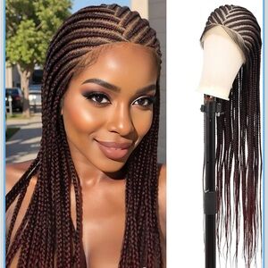 13X8 HD Lace Cornrow Braided Wigs for Women Braided Lace Front 36 Inch